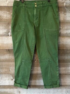 White House Black Market Olive Green Cropped Utility Pants
